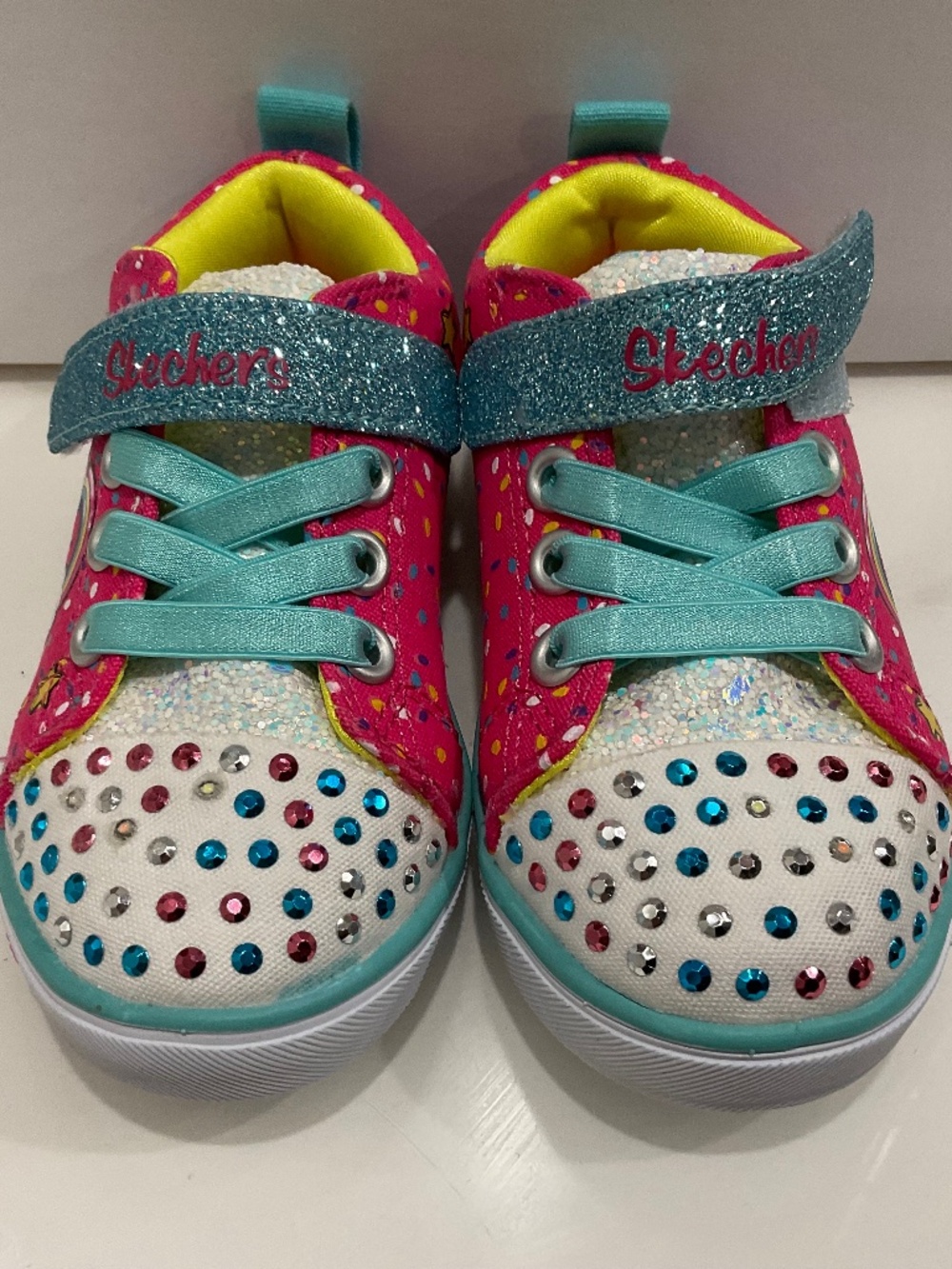 Girls Sketchers Twinkle Toes Light Up Unicorns Shoes Size 7 Pre-Owned